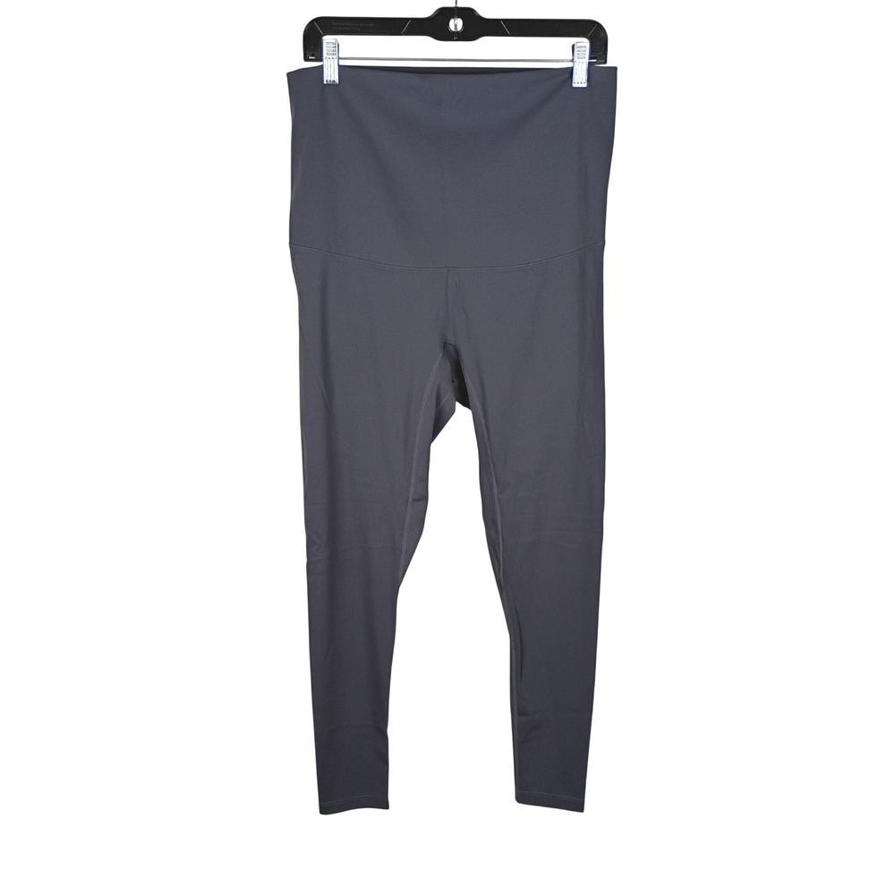 Poshdivah Womens Maternity Leggings Gray High Waist Over Belly Size Medium